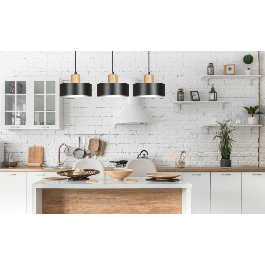 Csillár zsinóron TORIN 3xE27/15W/230V fekete