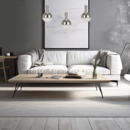 Csillár zsinóron TORONTO 1xGU10/8W/230V fényezett króm