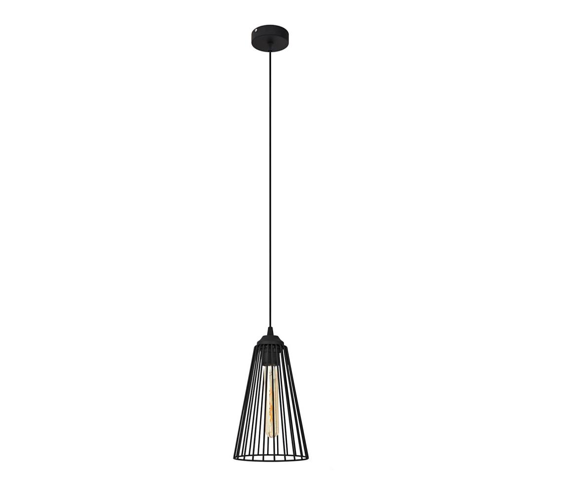Csillár zsinóron TORRI 1xE27/15W/230V átm. 16 cm fekete