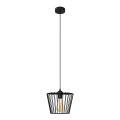 Csillár zsinóron TORRI 1xE27/15W/230V átm. 23 cm fekete