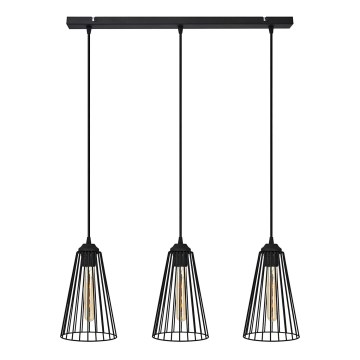 Csillár zsinóron TORRI 3xE27/15W/230V fekete