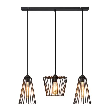 Csillár zsinóron TORRI 3xE27/15W/230V fekete