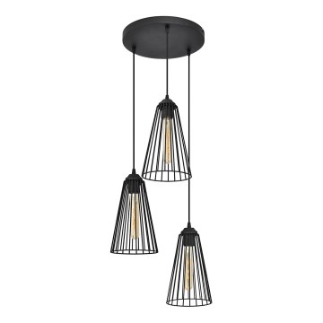 Csillár zsinóron TORRI 3xE27/15W/230V fekete