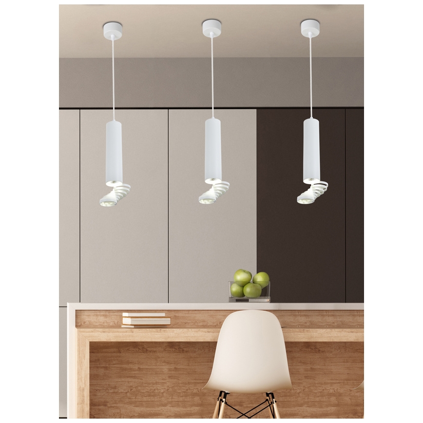 Csillár zsinóron TUBA 1xGU10/50W/230V fehér