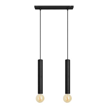 Csillár zsinóron TUBA 2xE27/15W/230V fekete