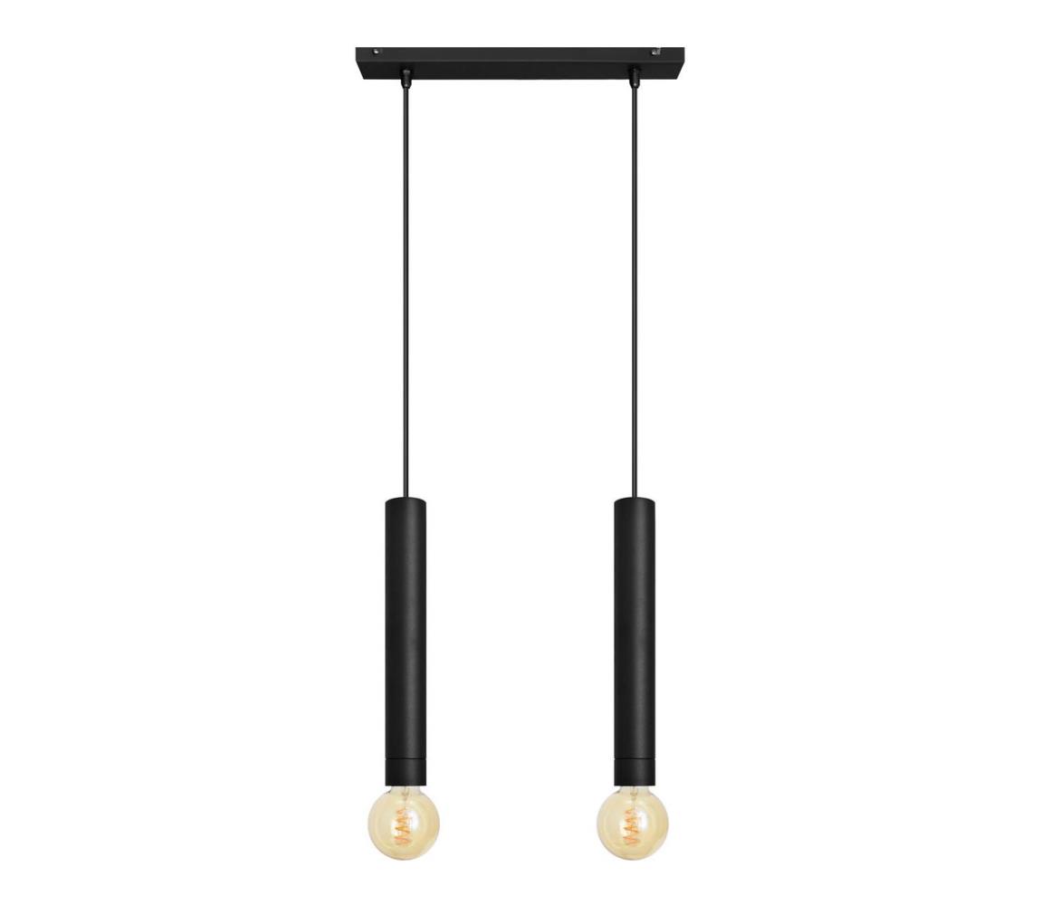 Csillár zsinóron TUBA 2xE27/15W/230V fekete W