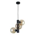 Csillár zsinóron TUBE 3xE27/60W/230V fekete/füstös bézs