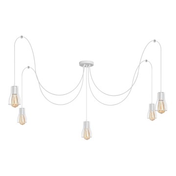 Csillár zsinóron TUBE 5xE27/15W/230V pók fehér