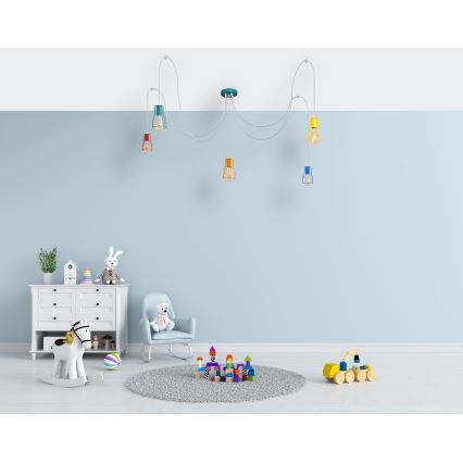 Csillár zsinóron TUBE 5xE27/20W/230V pók