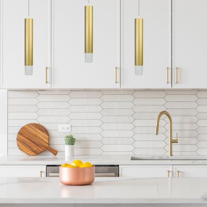 Csillár zsinóron TUBI 1xGU10/8W/230V arany