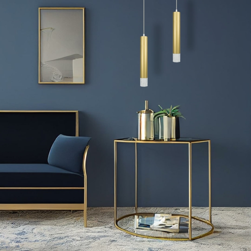 Csillár zsinóron TUBI 1xGU10/8W/230V arany