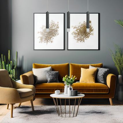 Csillár zsinóron TUBI 1xGU10/8W/230V fekete