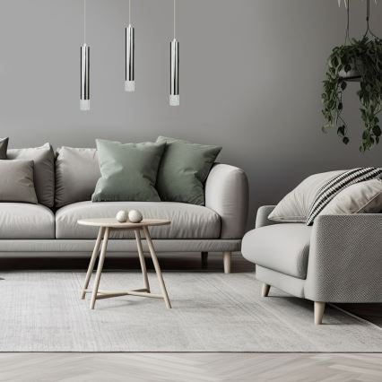 Csillár zsinóron TUBI 1xGU10/8W/230V fényezett króm