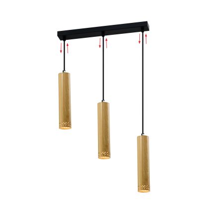 Csillár zsinóron TUBO 3xGU10/25W/230V