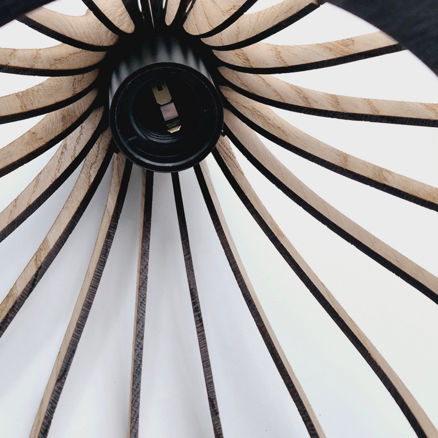 Csillár zsinóron TUCCI 3xE27/15W/230V tölgy/fekete