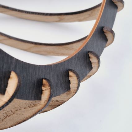 Csillár zsinóron TUCCI 3xE27/15W/230V tölgy/fekete