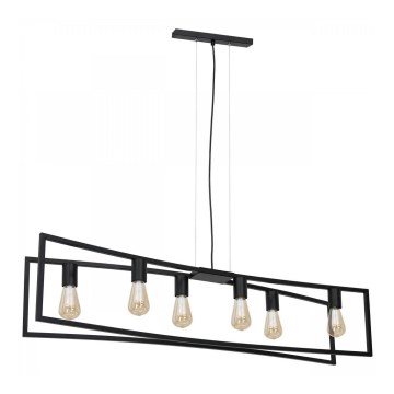 Csillár zsinóron TUNJA 6xE27/60W/230V fekete