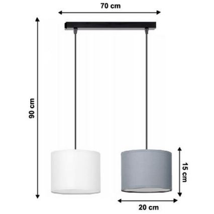 Csillár zsinóron TUZ 2xE27/60W/230V