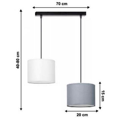 Csillár zsinóron TUZ 2xE27/60W/230V
