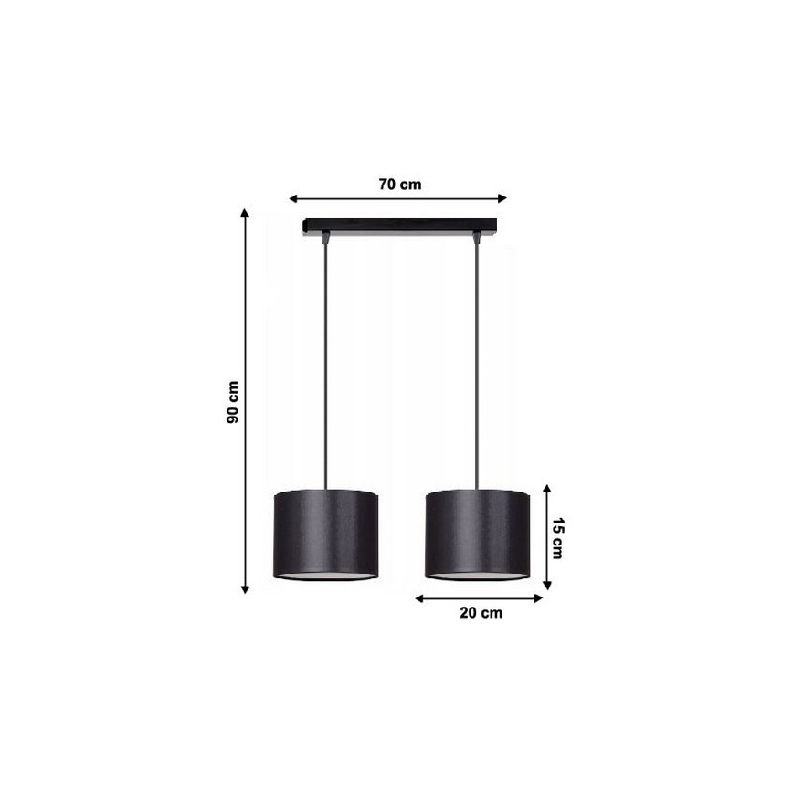 Csillár zsinóron TUZ 2xE27/60W/230V