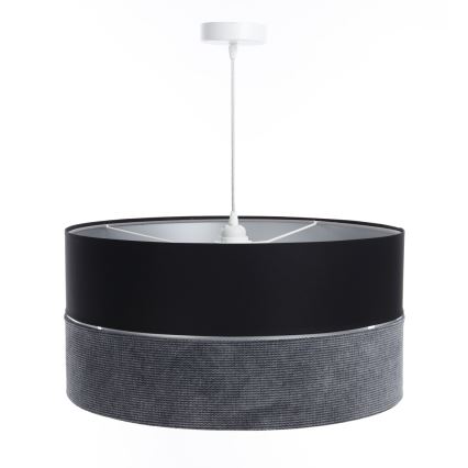 Csillár zsinóron TWIST 1xE27/60W/230V fekete/szürke/ezüst