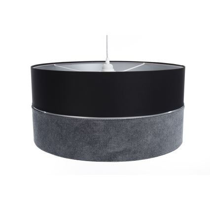 Csillár zsinóron TWIST 1xE27/60W/230V fekete/szürke/ezüst