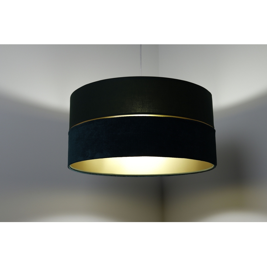 Csillár zsinóron TWIST 1xE27/60W/230V zöld/arany