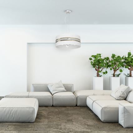 Csillár zsinóron ULTIMO 3xE27/60W/230V fehér