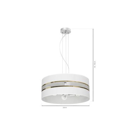 Csillár zsinóron ULTIMO 3xE27/60W/230V fehér