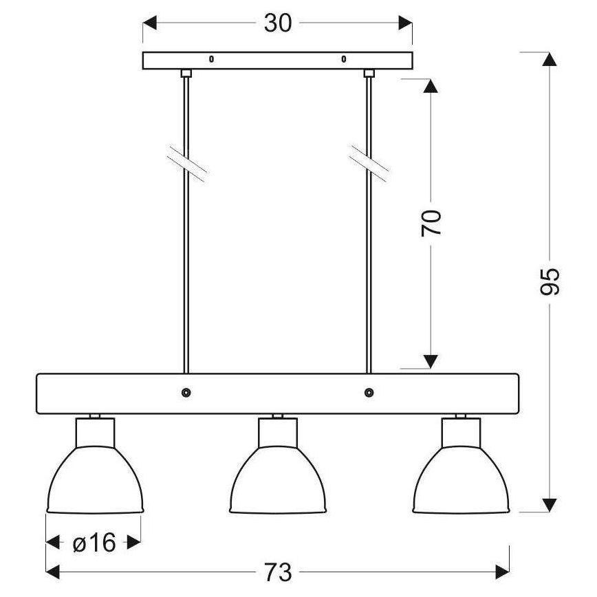 Csillár zsinóron VARIO 3xE27/60W/230V Nyírfa