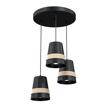 Csillár zsinóron VENEZIA 3xE27/60W/230V fekete