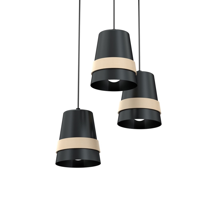 Csillár zsinóron VENEZIA 3xE27/60W/230V fekete