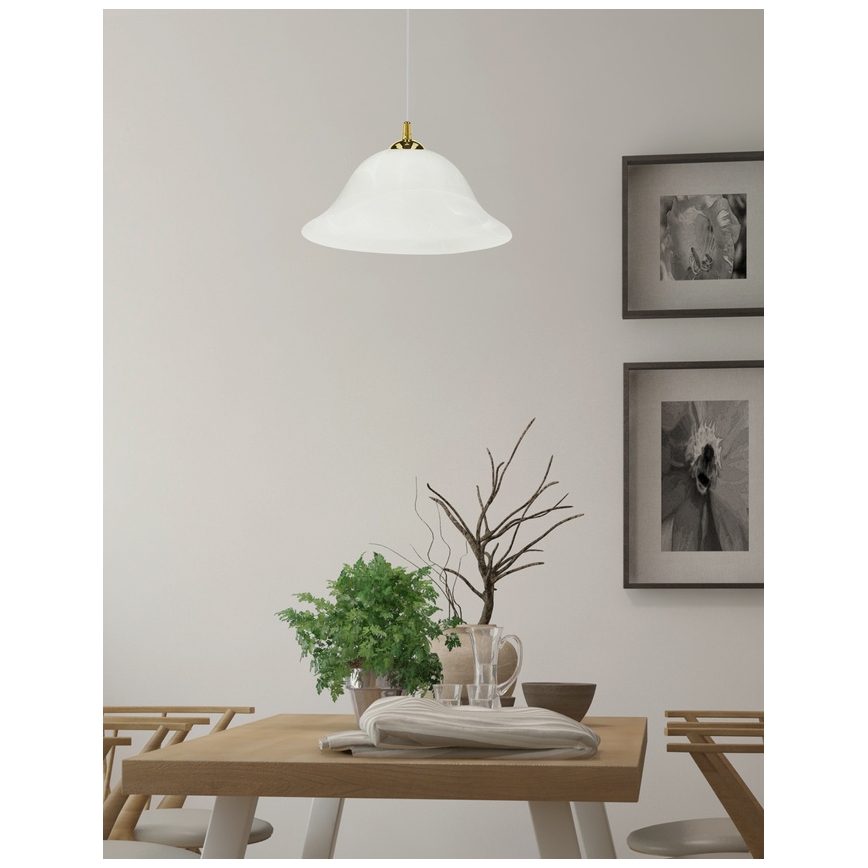 Csillár zsinóron VERA 1xE27/60W/230V arany/fehér