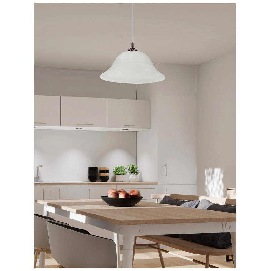 Csillár zsinóron VERA 1xE27/60W/230V réz/fehér