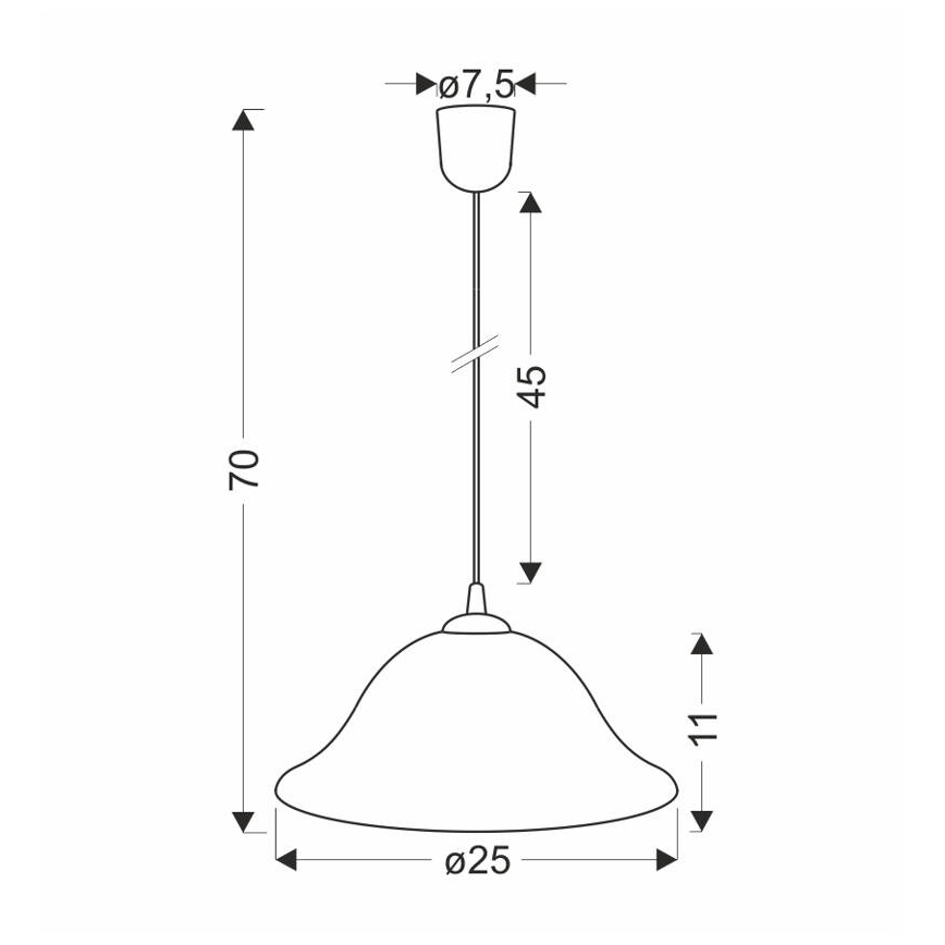 Csillár zsinóron VERA 1xE27/60W/230V réz/fehér