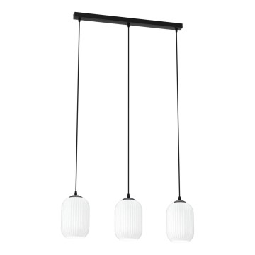 Csillár zsinóron VERDI 3xE27/15W/230V fekete/fehér