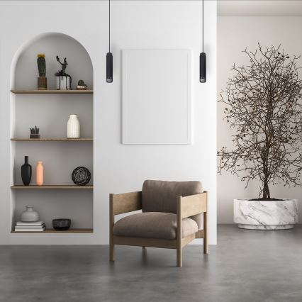 Csillár zsinóron VERTICAL 1xGU10/8W/230V fekete