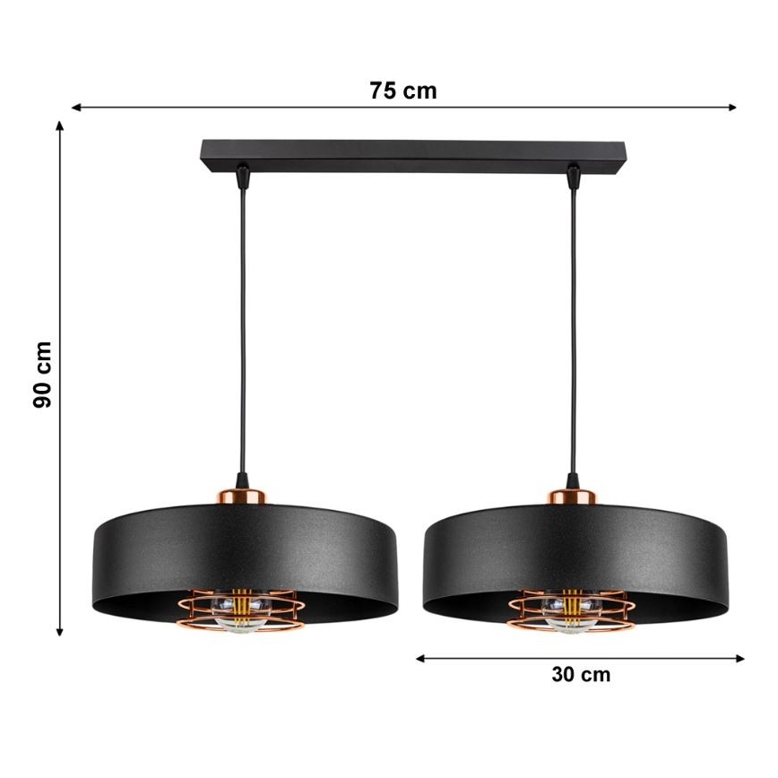 Csillár zsinóron VEST 2xE27/60W/230V