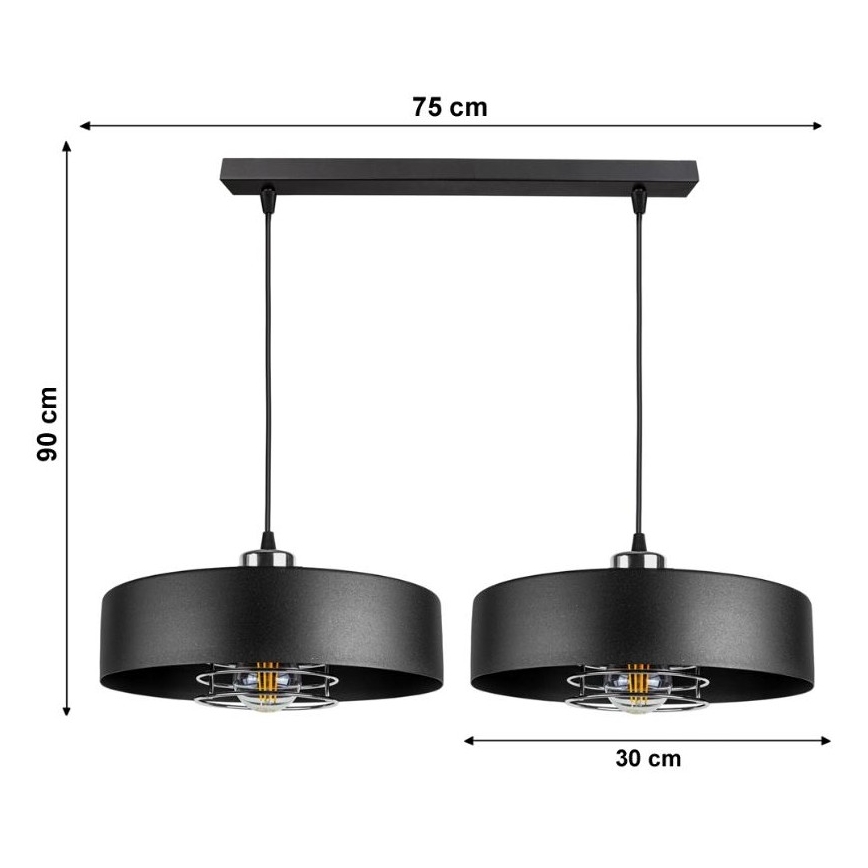 Csillár zsinóron VEST 2xE27/60W/230V