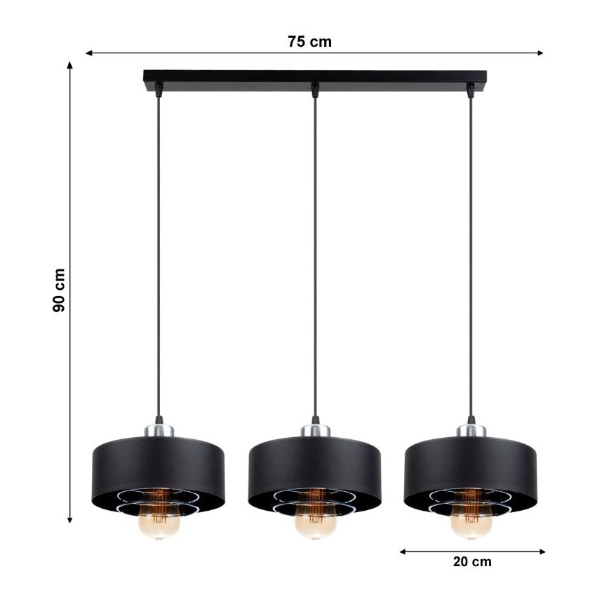 Csillár zsinóron VEST 3xE27/60W/230V