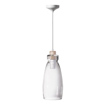 Csillár zsinóron VETRO 1xE27/60W/230V bükkfa