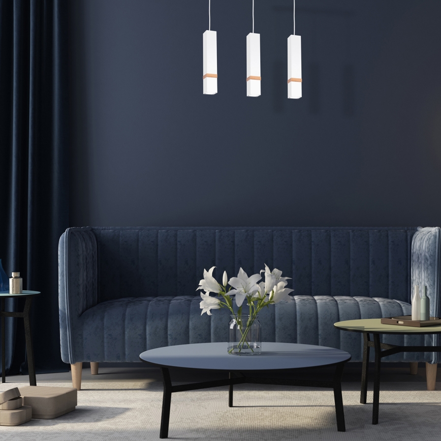 Csillár zsinóron VIDAR 3xGU10/25W/230V fehér