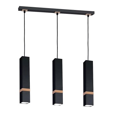 Csillár zsinóron VIDAR 3xGU10/25W/230V fekete