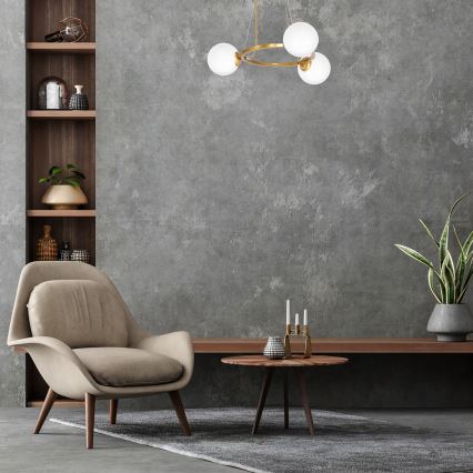 Csillár zsinóron VIENNA 3xE14/40W/230V arany