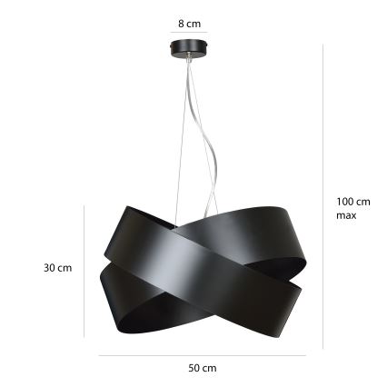 Csillár zsinóron VIENO 3xE27/15W/230V fekete