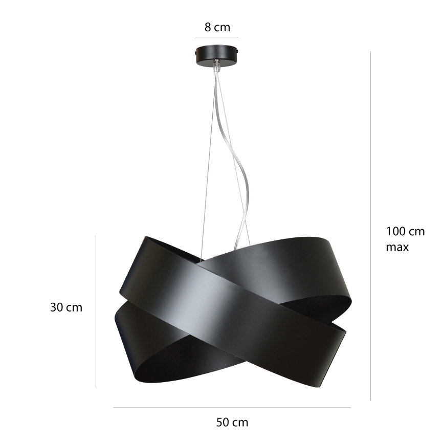 Csillár zsinóron VIENO 3xE27/15W/230V fekete