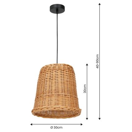 Csillár zsinóron VIMINI 1xE27/40W/230V rattan