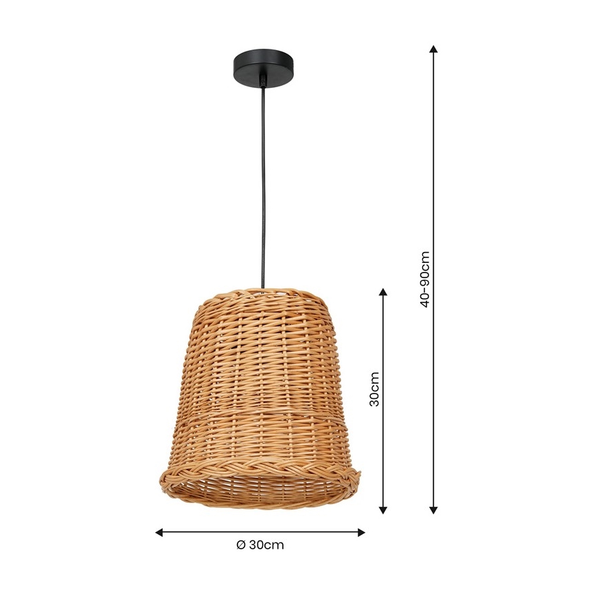 Csillár zsinóron VIMINI 1xE27/40W/230V rattan