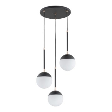 Csillár zsinóron VOLDA 3xE14/10W/230V átm. 44 cm fekete