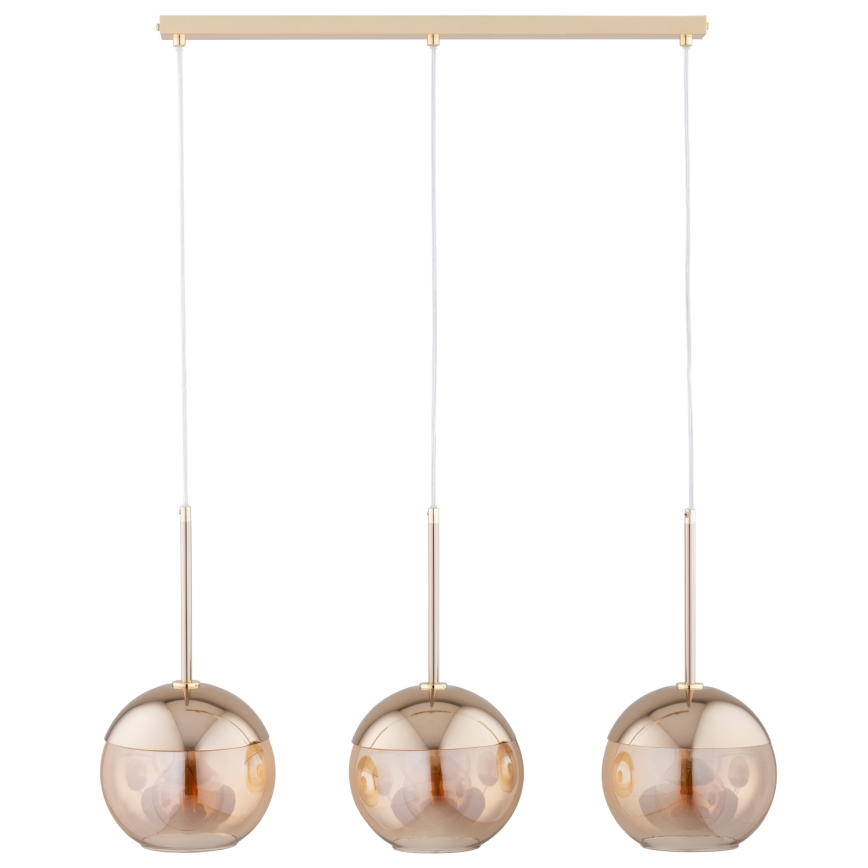 Csillár zsinóron VOLDA 3xE27/60W/230V sárgaréz